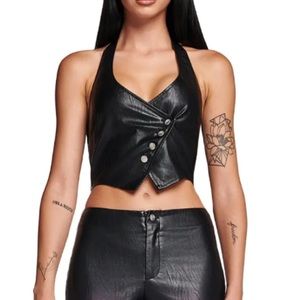 I.Am.Gia DAKARA Leather halter vest size S